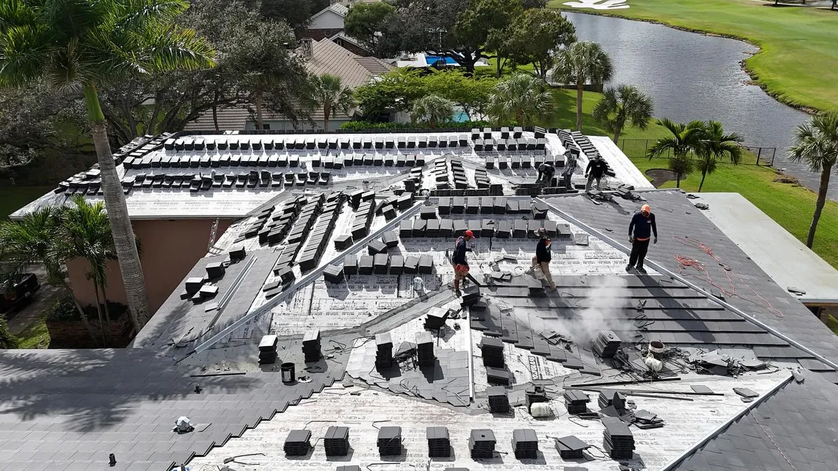 Full re-roof tear-off and replacement in Boca area